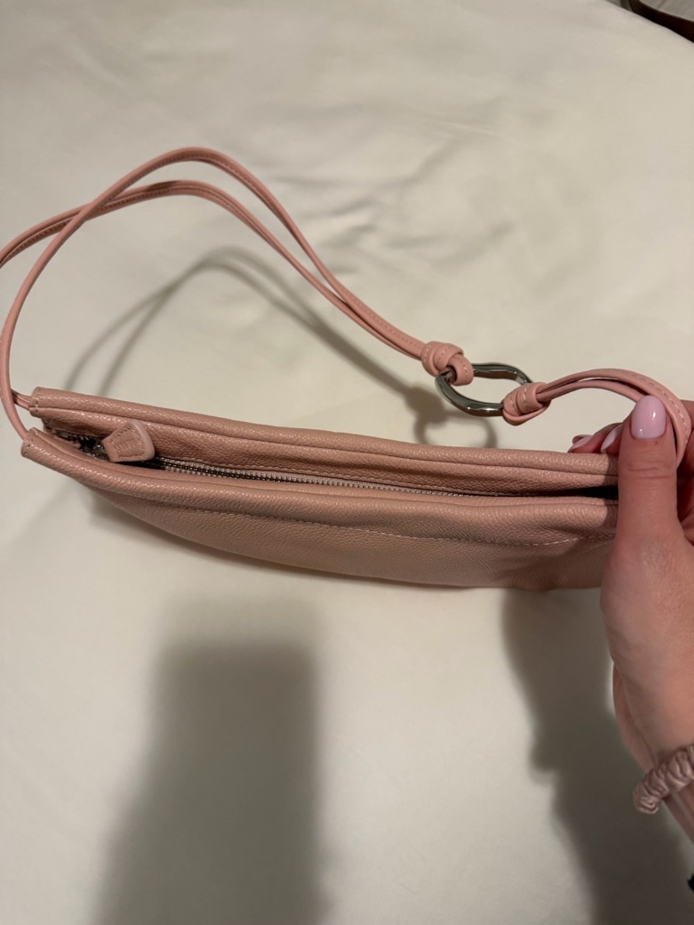 STAUD Pink Pebbled Leather Shoulder Bag - Picture 4 of 4